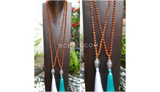 full rudraksha buddha head large necklaces pendant tassel prayer design 